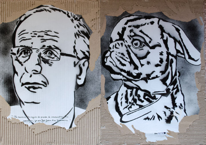 Pintura titulada "François Hollande e…" por Murzo, Obra de arte original, Pintura al aerosol Montado en Panel de madera