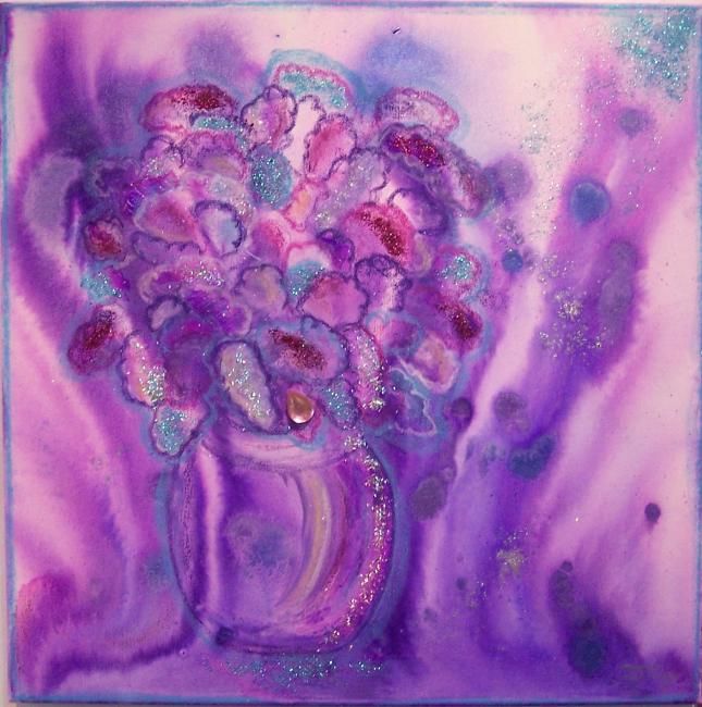 Peinture intitulée "BOUQUET DE LILAS" par Isabelle Thary, Œuvre d'art originale, Huile