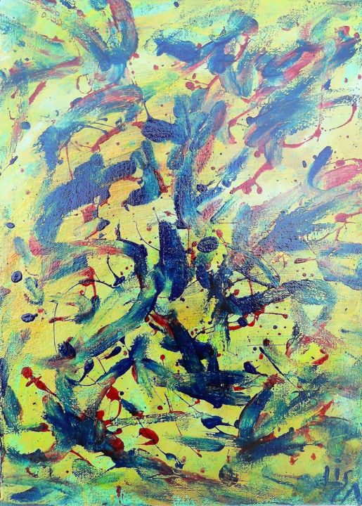 Painting titled "Comme l'Oiseau sur…" by Isabelle Tirard, Original Artwork, Acrylic