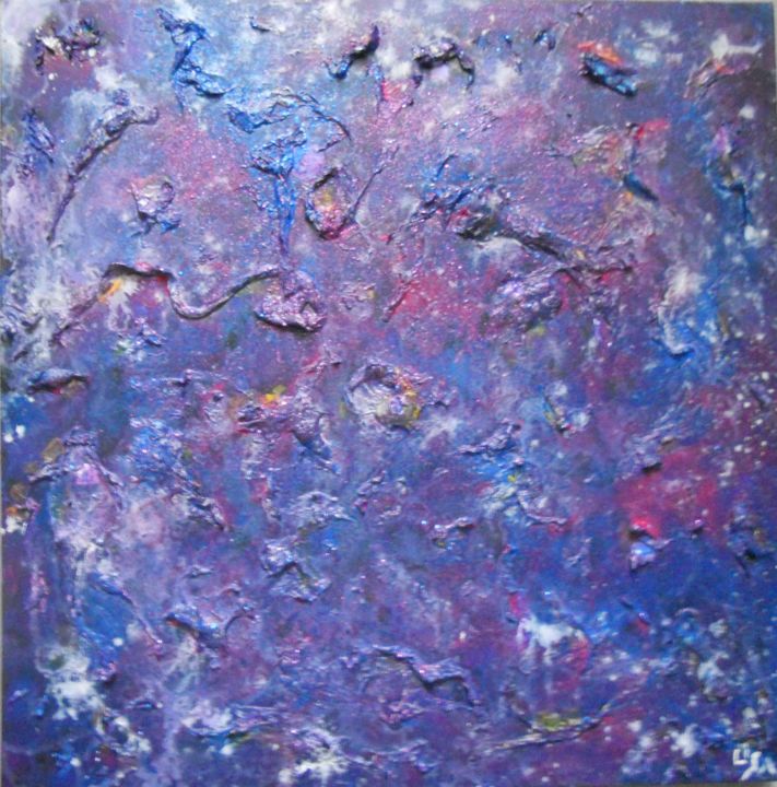 Painting titled "Galaxies Nébulaires" by Isabelle Tirard, Original Artwork, Acrylic