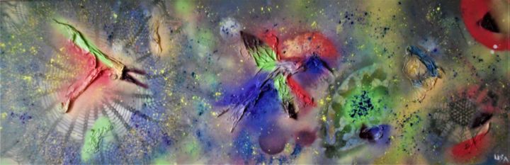 Peinture intitulée "Le Vol de L'Oiseau" par Isabelle Tirard, Œuvre d'art originale, Acrylique