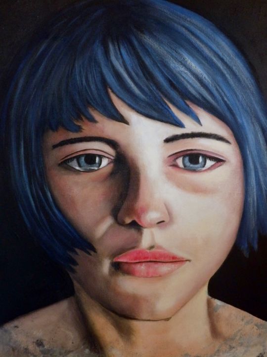 Schilderij getiteld "TRISTESSE" door Zaza, Origineel Kunstwerk