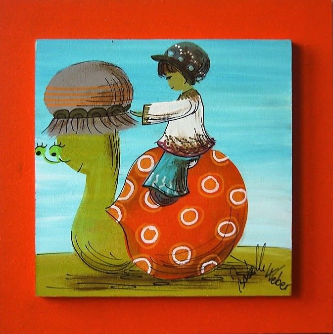 Peinture intitulée "bubu et paulo l'esc…" par Isabelle Weber, Œuvre d'art originale, Acrylique
