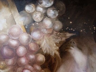 Peinture intitulée "détail Perles de cu…" par Isa De Fougeres, Œuvre d'art originale