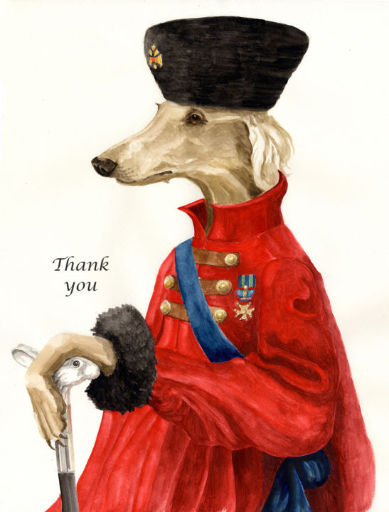 Painting titled "Peter the Great" by Toffee Nose, Original Artwork, Watercolor