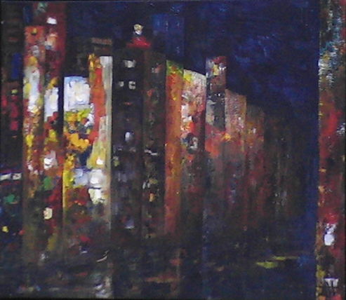 Painting titled "Tokyo" by Isabelle Huguenin, Original Artwork, Acrylic