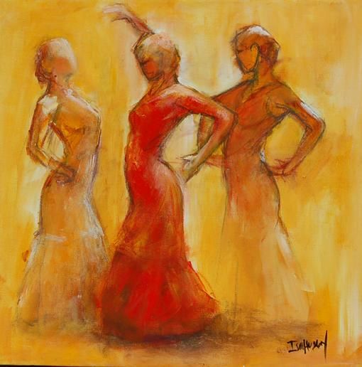 Painting titled "trio 4" by Isabelle Husson, Original Artwork
