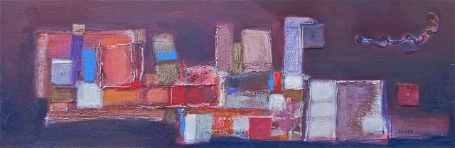 Painting titled "Le port D'Amsterdam" by Isabelle Liger, Original Artwork