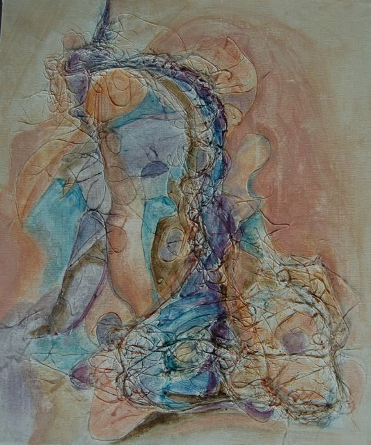 Painting titled "L'aube" by Isabelle Liger, Original Artwork