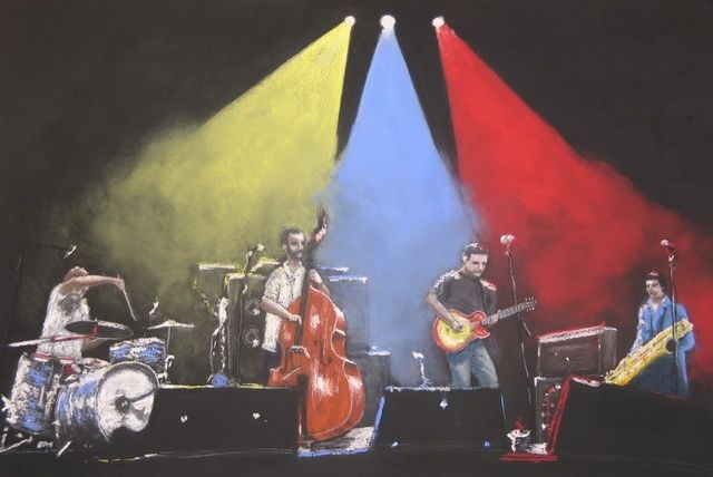 Painting titled "zozophonic orchestra" by Isabelle Vauche, Original Artwork