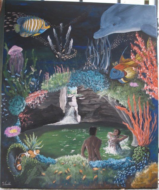Painting titled "Adam et Eve" by Isabelle Vauche, Original Artwork
