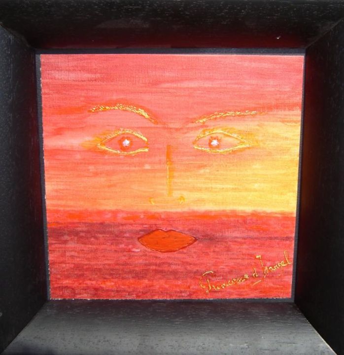 Peinture intitulée "les yeux du soleil…" par Princesse Sylviane D Isangel, Œuvre d'art originale, Autre