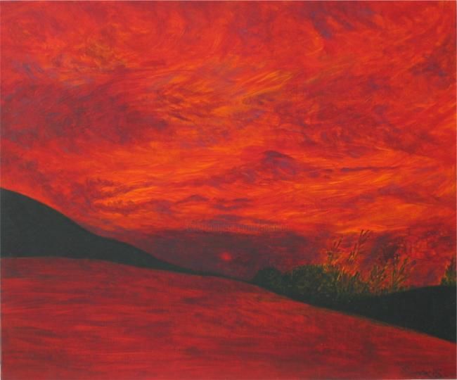 Painting titled "ROUGE" by Isankis, Original Artwork