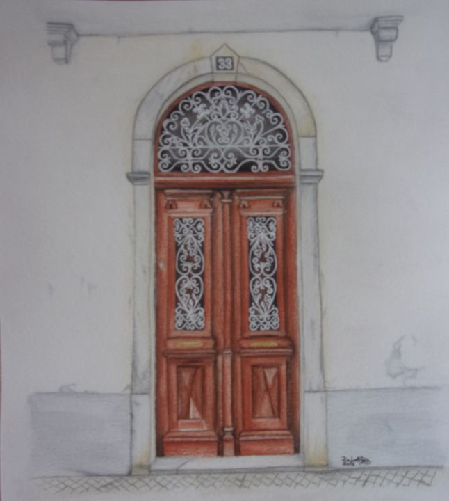 Pintura intitulada "Portas do Alentejo…" por Isabel Cabrita, Obras de arte originais