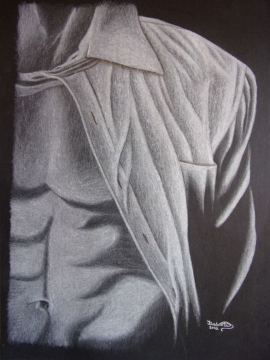 Drawing titled "Dorso de homem, em…" by Isabel Cabrita, Original Artwork, Pencil