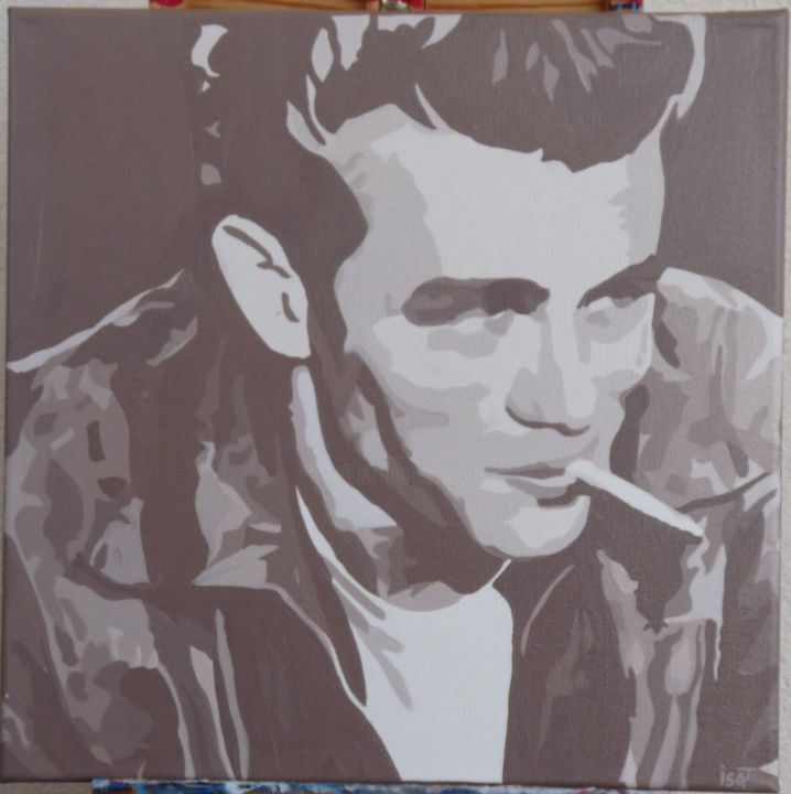 Painting titled "james dean" by Isat Peinture, Original Artwork, Oil