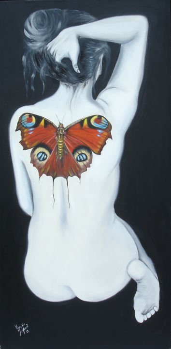 Paon Du Jour Peinture Par Virginie Isfaoui Artmajeur