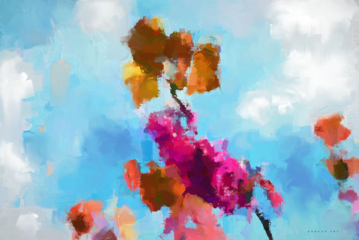 Digital Arts titled "the Art of Flowering" by Ish Gordon, Original Artwork, Digital Painting