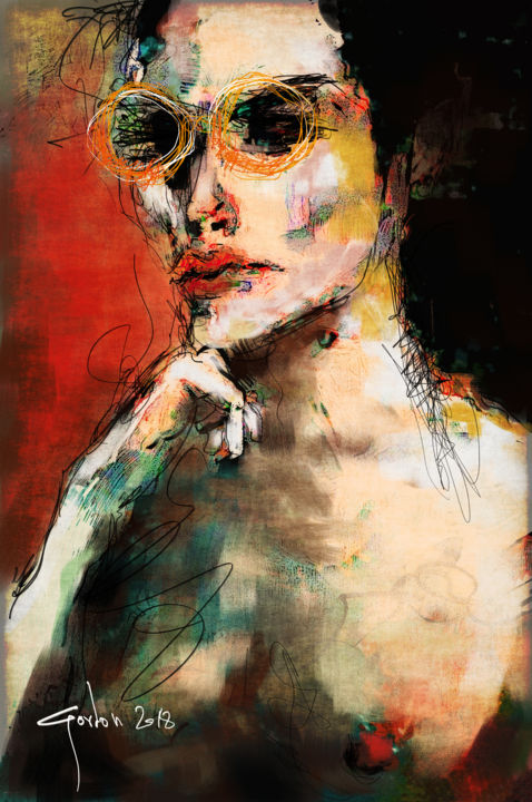 Digital Arts titled "New Sunglasses" by Ish Gordon, Original Artwork, Digital Painting