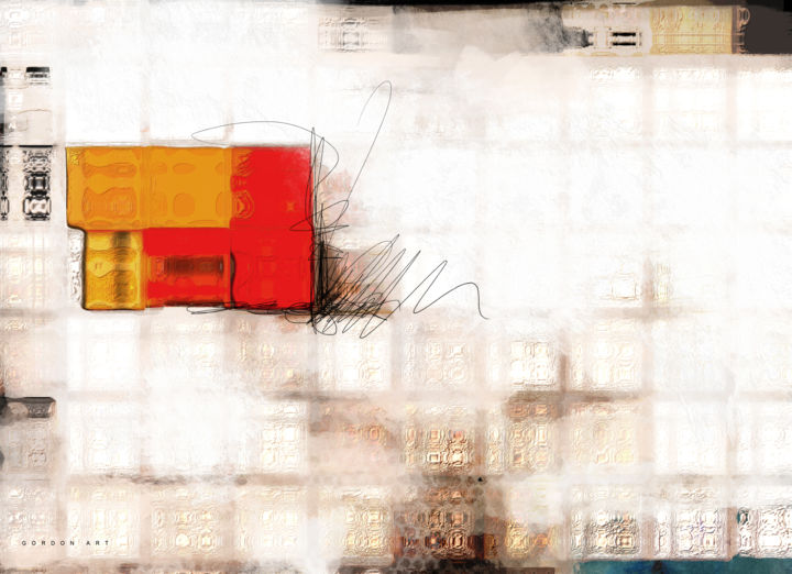 Цифровое искусство под названием "Red Window" - Ish Gordon, Подлинное произведение искусства