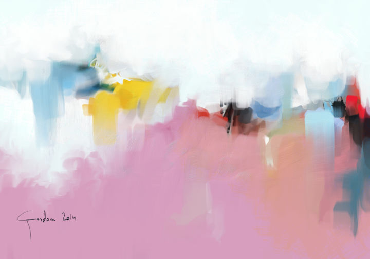 Цифровое искусство под названием "Pink Panorama" - Ish Gordon, Подлинное произведение искусства