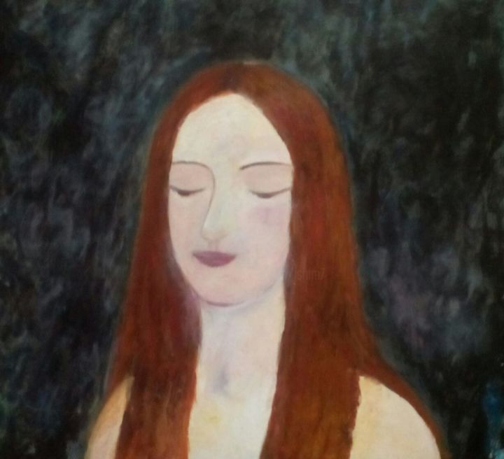 Malerei mit dem Titel "Maria Magdalene" von Irina Ishimscai Victor Golubev, Original-Kunstwerk, Öl