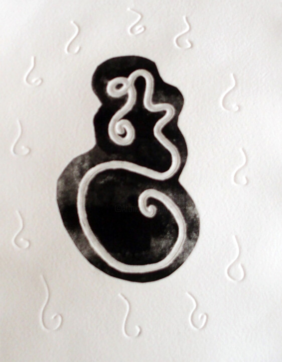 印花与版画 标题为“07) Identite noire” 由Isis Bi M, 原创艺术品, 压纹