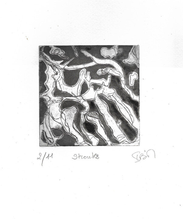 「87*) 2/11 Strouks」というタイトルの製版 Isis Bi Mによって, オリジナルのアートワーク, エッチング