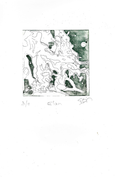 Estampas & grabados titulada "88*) Elan 3/11" por Isis Bi M, Obra de arte original, Aguafuerte