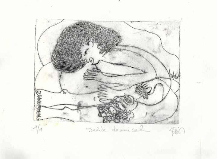 Incisioni, stampe intitolato "52*) Délice dominic…" da Isis Bi M, Opera d'arte originale, incisione