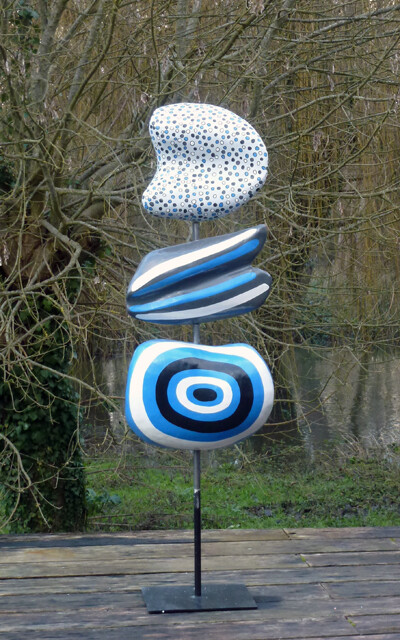 Sculpture titled "182) Bleu d'eau" by Isis Bi M, Original Artwork, Other
