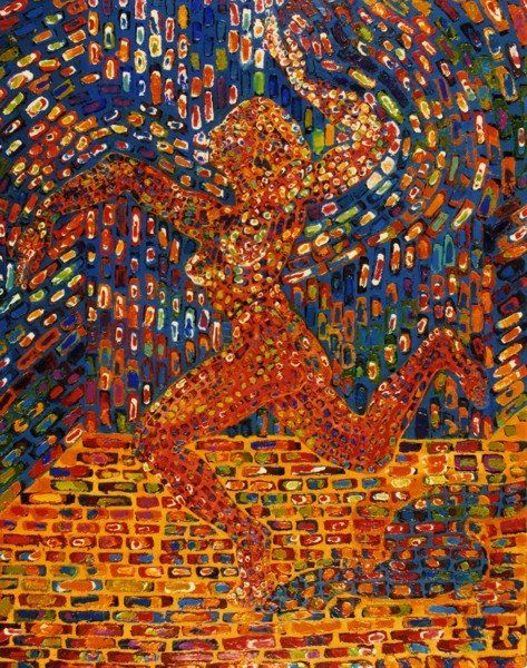 Картина под названием "Dance/Танец/Торжест…" - Николай Васильев, Подлинное произведение искусства, Масло