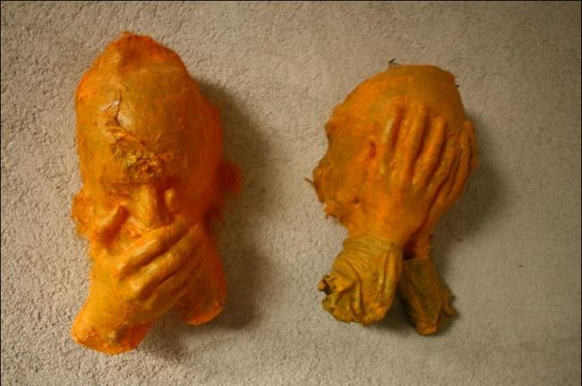 Sculpture intitulée "two selfportraits" par Ismet Jonuzi, Œuvre d'art originale