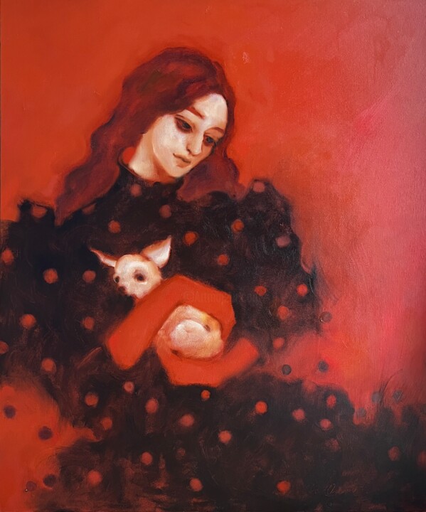 Painting titled "The inexorability o…" by Isolde Pavlovskaya, Original Artwork, Oil Mounted on Cardboard