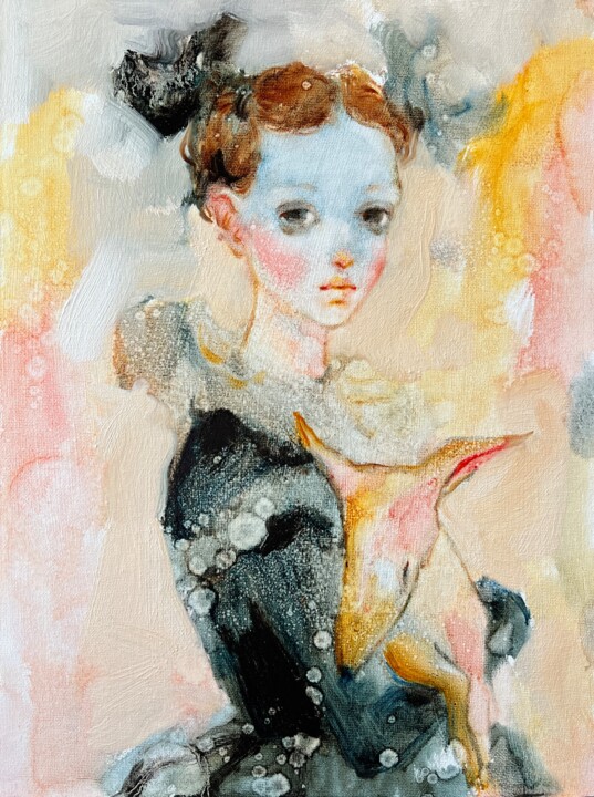 Peinture intitulée "Love me" par Isolde Pavlovskaya, Œuvre d'art originale, Huile Monté sur Carton