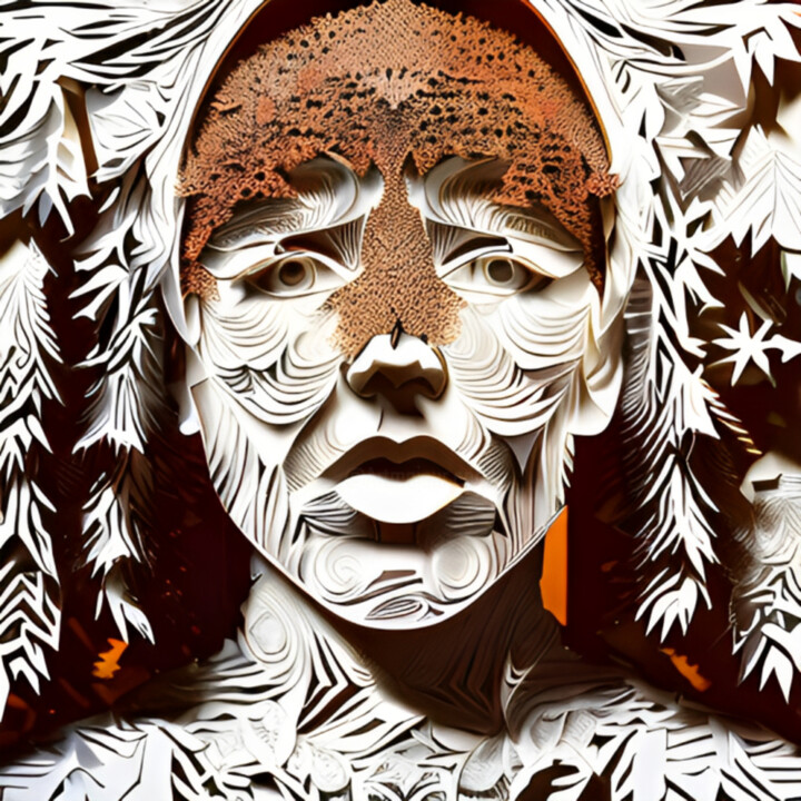 Digital Arts titled "PaperFace" by Isra, Original Artwork, AI generated image