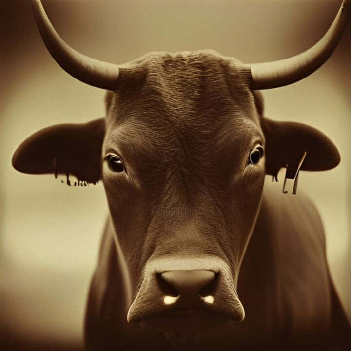 Digital Arts titled "Bull" by Isra, Original Artwork, Digital Photography