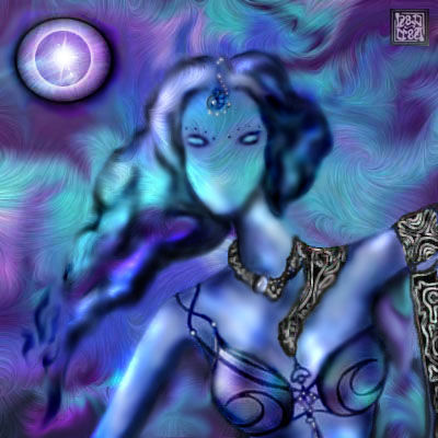 Digital Arts titled "Moon Goddess" by Issacrea, Original Artwork, Digital Painting