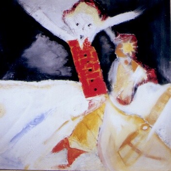 Peinture intitulée "joie de fille" par Issback, Œuvre d'art originale