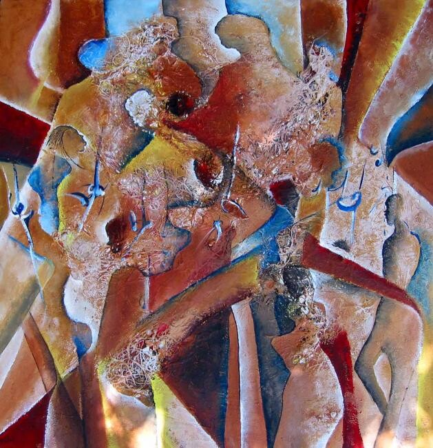 Peinture intitulée "le lever du jour" par Issback, Œuvre d'art originale