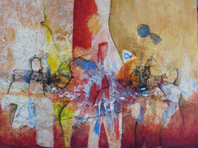 Peinture intitulée "terre rouge" par Issback, Œuvre d'art originale