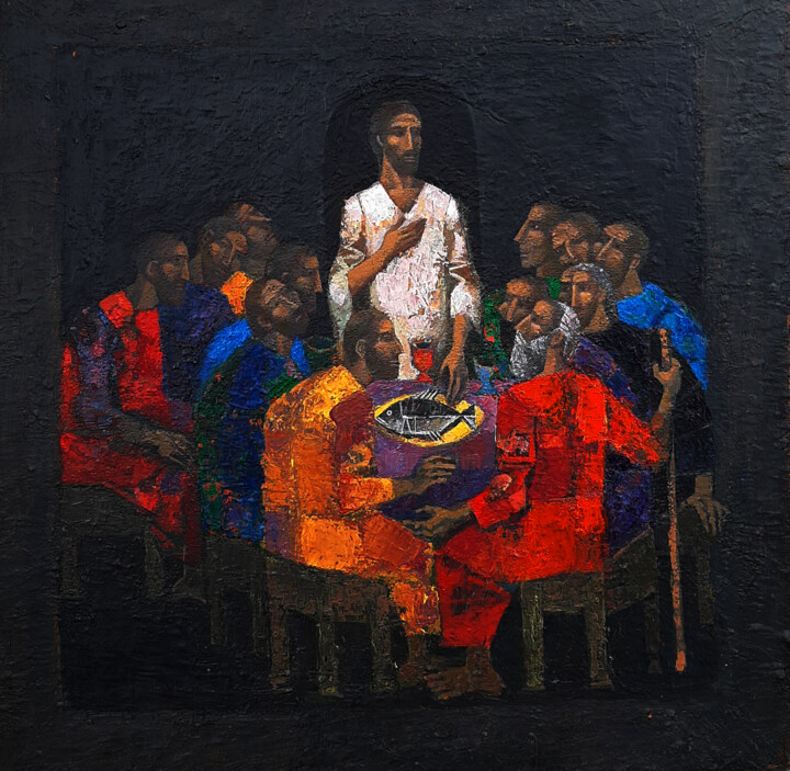 Painting titled "Тhe Last Supper 2" by Ivan Stoianov, Original Artwork, Acrylic