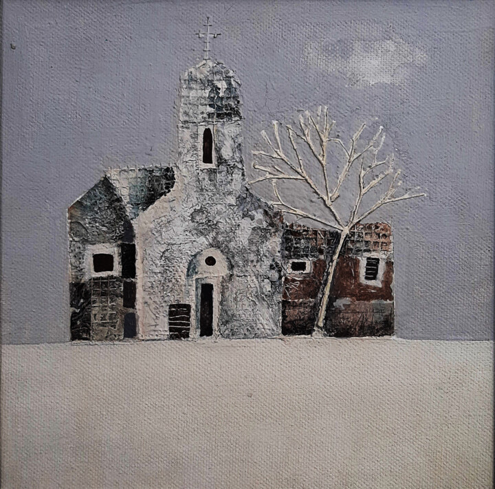 Painting titled "Old church" by Ivan Stoianov, Original Artwork, Acrylic