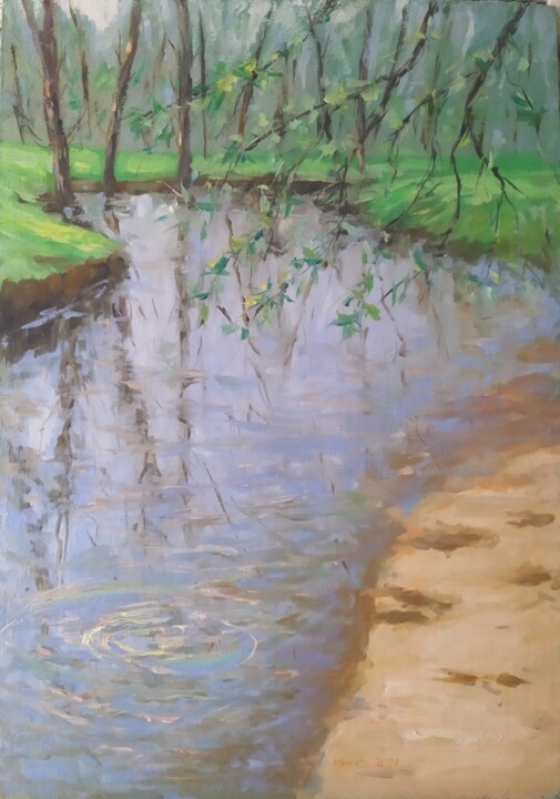 Peinture intitulée "Spring" par István Kenéz, Œuvre d'art originale, Huile Monté sur Châssis en bois