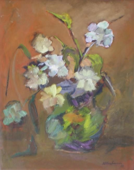 Pintura titulada "Jarrón florido" por Italo Luis Ferraris, Obra de arte original, Oleo