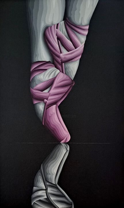 Pittura intitolato "bailando sobre espe…" da Italo Somma, Opera d'arte originale, Acrilico Montato su Telaio per barella in…