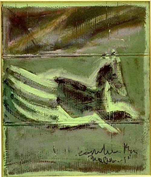 Pittura intitolato "L'Ippogrifo" da Italo Turri "Monzon", Opera d'arte originale