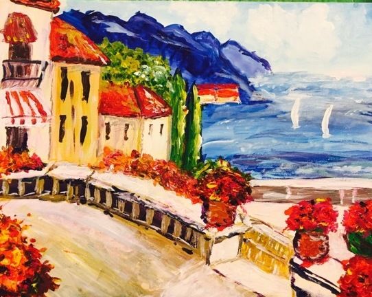 Painting titled "Italian Summer" by Italy Sun, Original Artwork, Acrylic