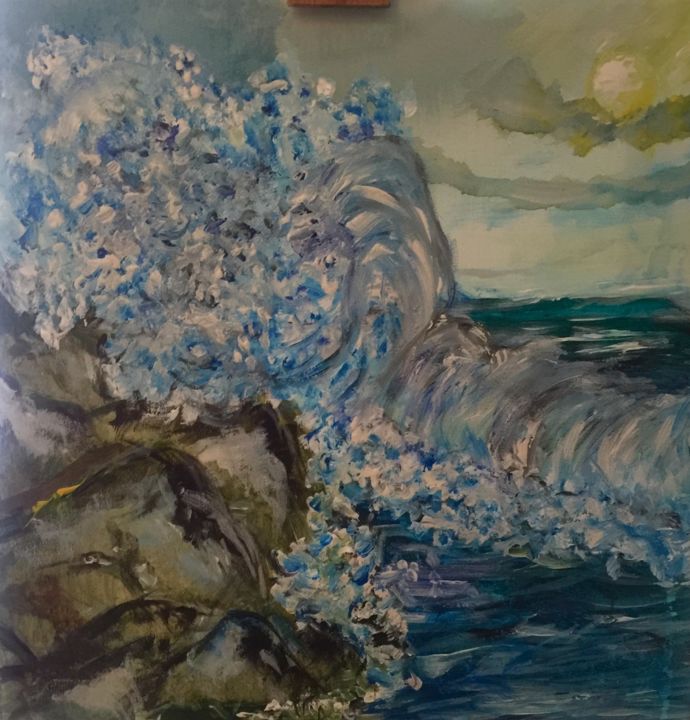 Painting titled "Adriatic Storm" by Italy Sun, Original Artwork, Acrylic