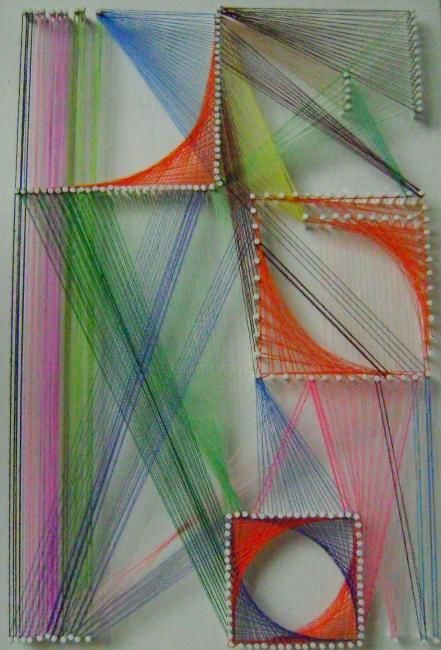 Textielkunst getiteld "ABSTRACT OP WIT" door Ita Mercera, Origineel Kunstwerk, Anders